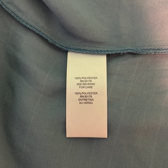 Tahari soft blue satin blouse - Picture 9 of 9